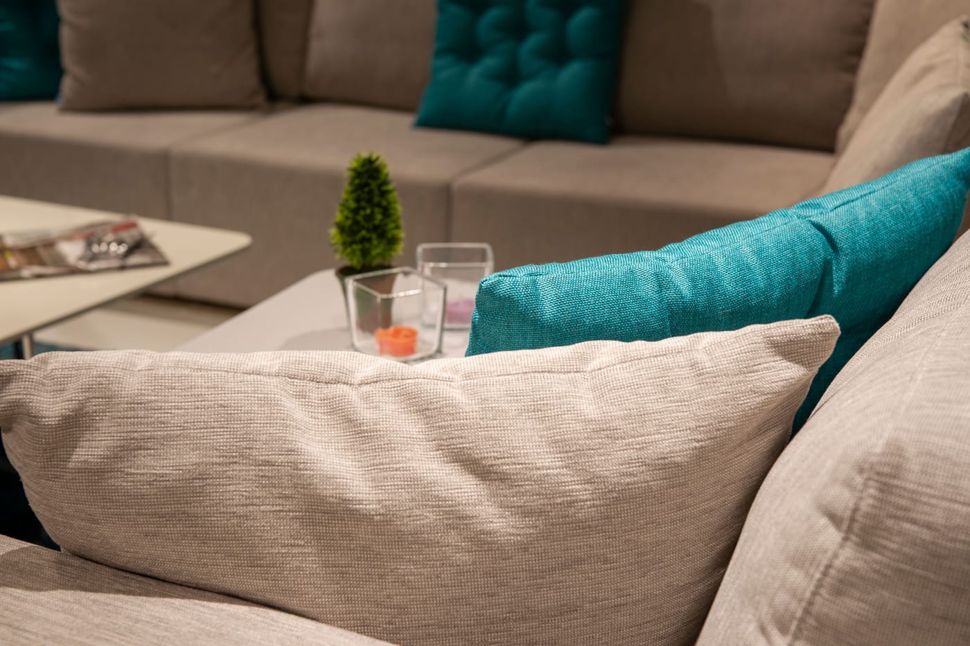 Cozy sofa cushions in a comfortable Capitola living room